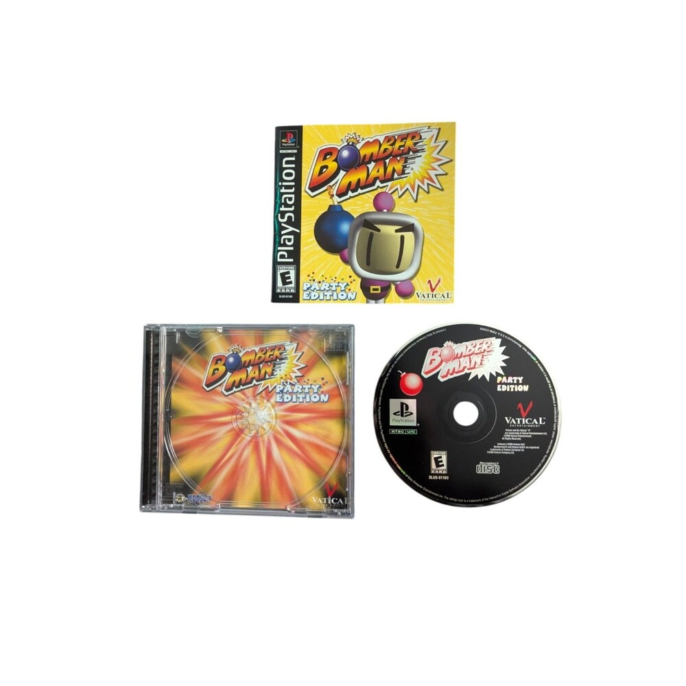 Bomberman Party Edition Sony PlayStation 1 (PS1) Complete w/ Case + Manual